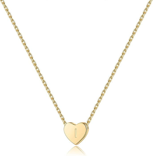 M MOOHAM Heart Initial Necklace Gifts for Girls Women - S925 Sterling Silver Tiny Letter Necklace Birthday Gift for Kids Teen Girl Jewelry
