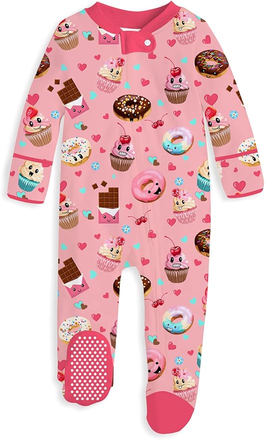 UNIFACO Baby Girls Boys Footed Pajamas One-Piece Sleeper Snug Fit Sleep and Play Zip Front Footie Romper 0-12 Month
