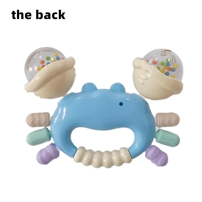 Baby Crab Rattle Toy - ABS Material, Handheld Crab Shaped Toy for Infants, Early Education Grip & Smart Toy for Newborn Boys and Girls(345A) (Blue)