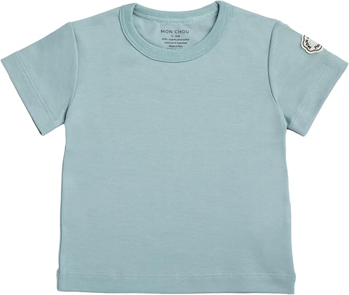 Mon Chou Premium Short Sleeve Shirt - Ultra Soft, 100% Pima Cotton Crew Neck Baby T Shirts - Organic Cotton Baby Clothes