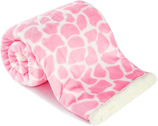 Nursery Bed Blankets Newborn Care Soft Receiving Blanket 30" x 40", Warm and Cozy for Baby Carrier Stroller Travel (Pink Ripple)
