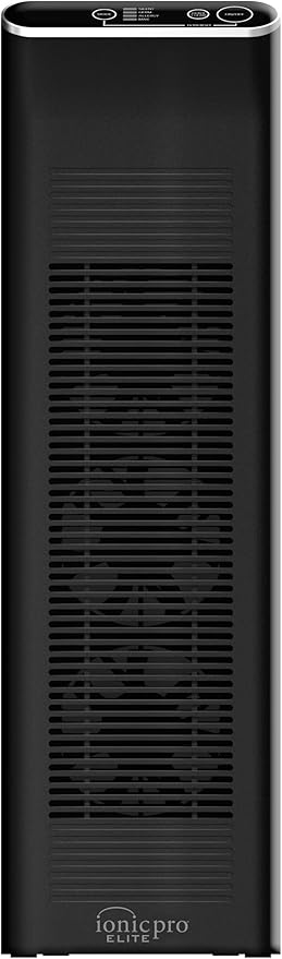 Ionic Pro Platinum - Negative Ion Air Purifier Tower - Truly Silent Operation – High Performing Unique No Filter Design - Removes Odors, Smoke, Mold, Pet Dander - 500 Sq Ft Capacity