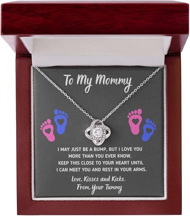 Baby Feet Jewelry Necklace, Mommy To Be Gifts For 1st Time Mom, To My Mommy Necklace Baby Bump, Gifts For Pregnant Women Mom To Be