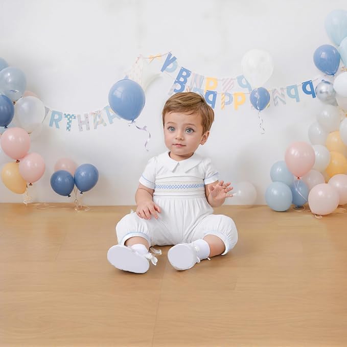 Booulfi Baptism Christening Outfits for Boys Easter White Romper Baby Romper Church Newborn Clothes