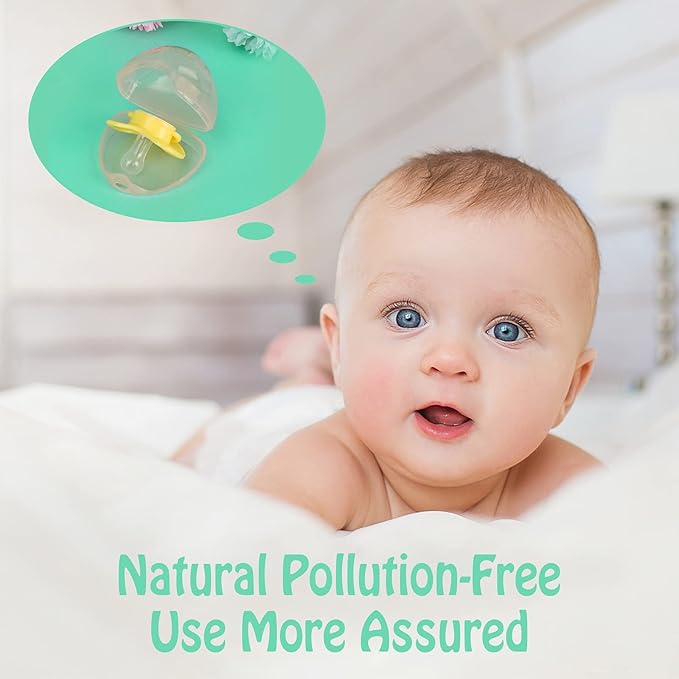 Accmor Pacifier Case, Pacifier Holder Case, Pacifier Container for Travel, BPA Free,Transparent Pink, 3 Pack