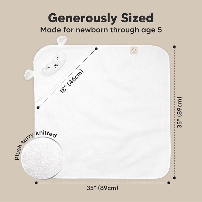 KeaBabies Hooded Baby Towel for Newborn - Viscose Derived from Bamboo Large Baby Bath Towels with Hood for Boys, Girls, Toddler, Extra Absorbent & Soft Newborn Bath Essentials (Lamb)