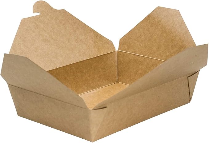 Karat Paper To Go Boxes [54 oz - 200ct] Leak-Resistant, Microwavable, Heavy-Duty Take Out Boxes | Grease Resistant & Stackable | #2 Kraft Brown