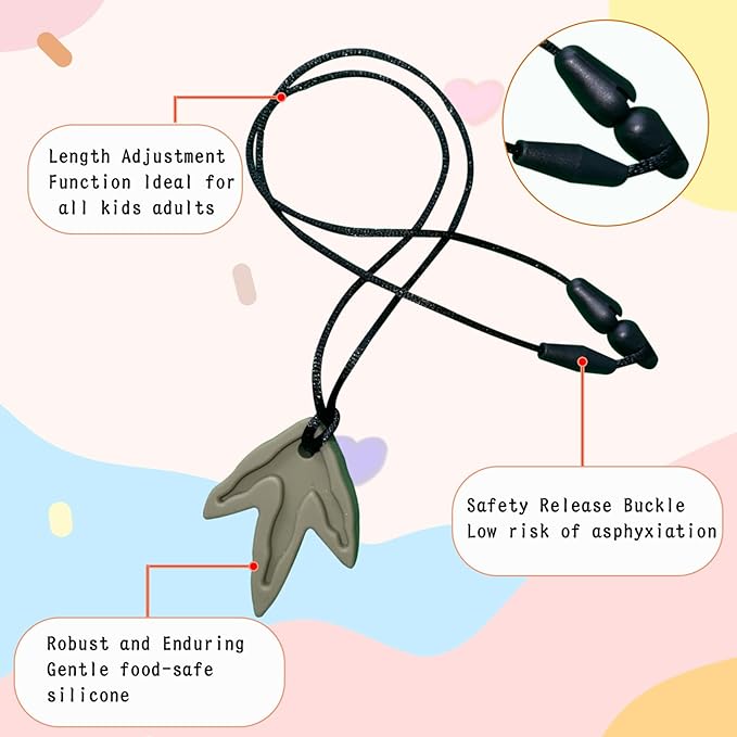 Chew Necklaces for Sensory Kids Teether Autism ADHD Silicone Teething Toys Anxiety Relief to Reduce Fidgeting Stress Oral Fixation 7 Packs