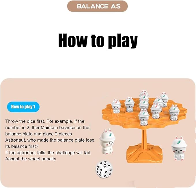 Rabbit Balance Game，Balance Board Game，Two-Player Balanced Tree Board Game, Montessori Rabbit Balance Tree Educational Toys, Children Desktop Game Gift for Boys Girls