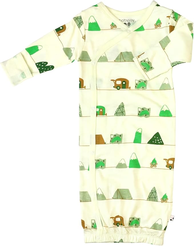 Babysoy Newborn Baby Kimono Wrap Around Snap Sleeper Gown Sack Bundler