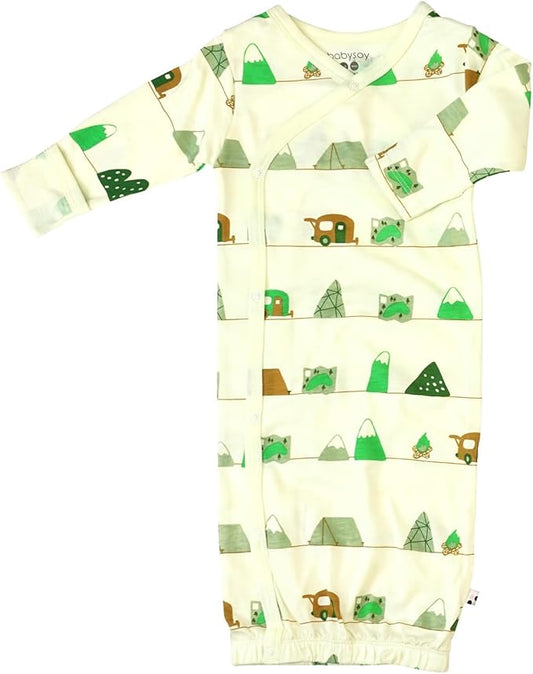 Babysoy Newborn Baby Kimono Wrap Around Snap Sleeper Gown Sack Bundler