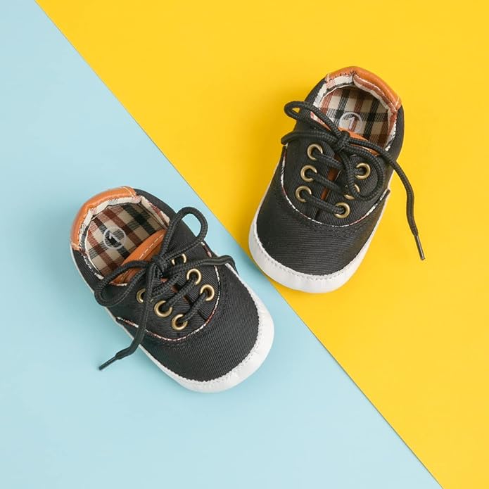 Morbido Infant Baby Boys Girls Canvas Sneaker Toddler Slip On Anti Skid Newborn First Walkers Candy Shoes for 0-18 Months