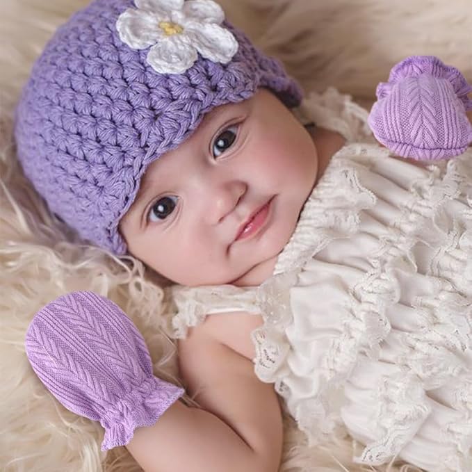 BQUBO 12 Pairs Baby Mittens Newborn Infant Toddler Mittens No Scratch Cotton Elastic Wrist Gloves for Boys Girls 0-6 Months