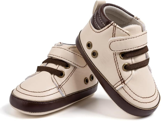CENCIRILY Baby Boys Girls High Top Sneakers Soft Soles Anti Skid Infant Ankle Shoes Toddler Prewalker First Walking Crib Shoes