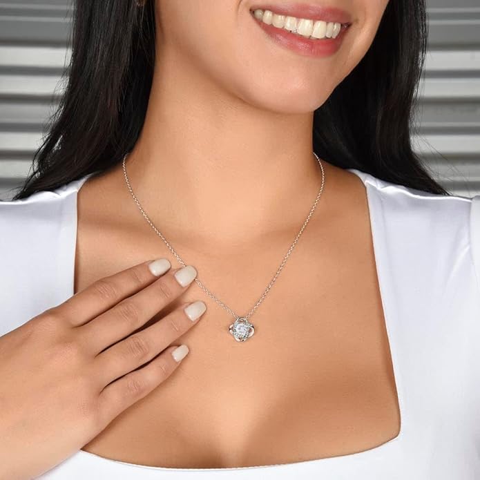 To My Beautiful Daughter Necklace from Mom & Dad | Cubic Zirconia Pendant with Heartfelt Message Card & Gift Box | Daughter Birthday, Graduation, Christmas Jewelry Gift from Parents
