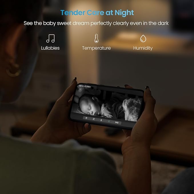 ieGeek Video Baby Monitor with Camera and Audio - 1080P FHD Monitor WiFi Smartphone - Night Vision, Motion Detection, Temper & Humidity Sensor, 2.4GHz WiFi, Pan-Tilt-Zoom via 4.3" Screen and Free APP