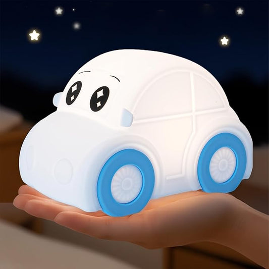 Car Night Light for Kids, Color Changing+Dimmable+1800mAh Rechargeable+Timer+Silicone, Squishy Touch Toddler Night Light, Novelty Nursery Nightlight for Kids Room, Funny Gifts, Boys, Baby