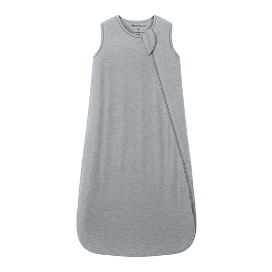 Mosebears Unisex Baby Sleep Sack 1.0 TOG, Supersoft Rayon Made from Bamboo Wearable Blanket with 2-Way Zipper (Grey,6-18 Months)
