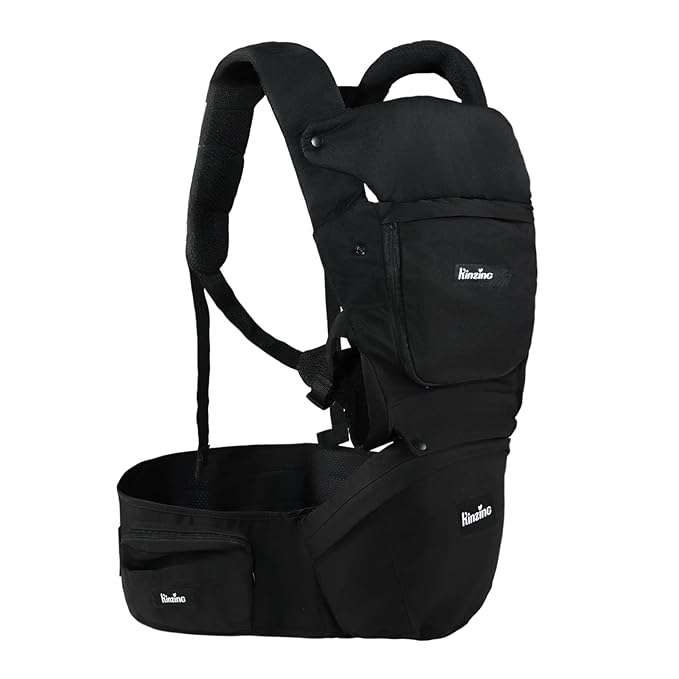 Baby Carrier with Hip Seat 6 in 1 Newborn to Toddler Adjustable Infant Sling with Lumbar Support Baby Wraps Carrier Soft Baby Holder Carrier Lightweight for Women and Men Black All Season