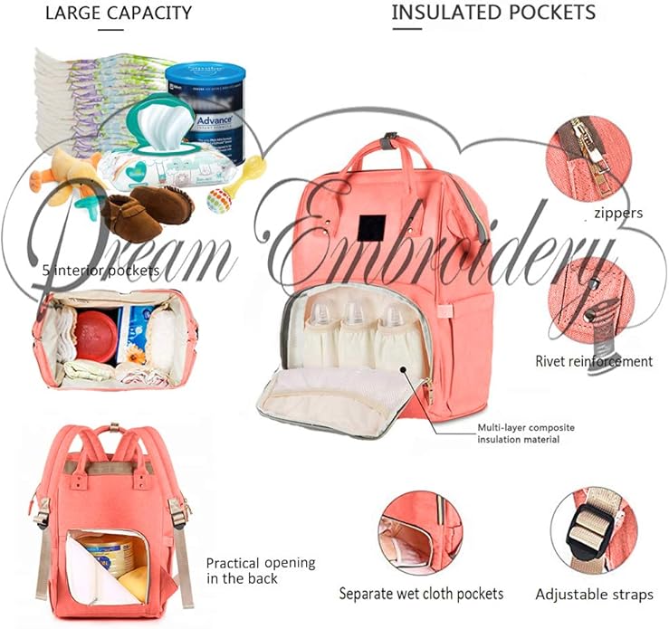 PERSONALIZED Large Diaper Bag Knapsack Custom Diaper bag Monogram Backpack