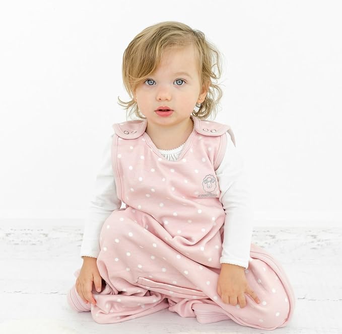 Woolino 4 Season Toddler Sleeping Bag, Merino Wool and Organic Cotton Toddler Sleep Bag Sack, 2-4 Years, Rose