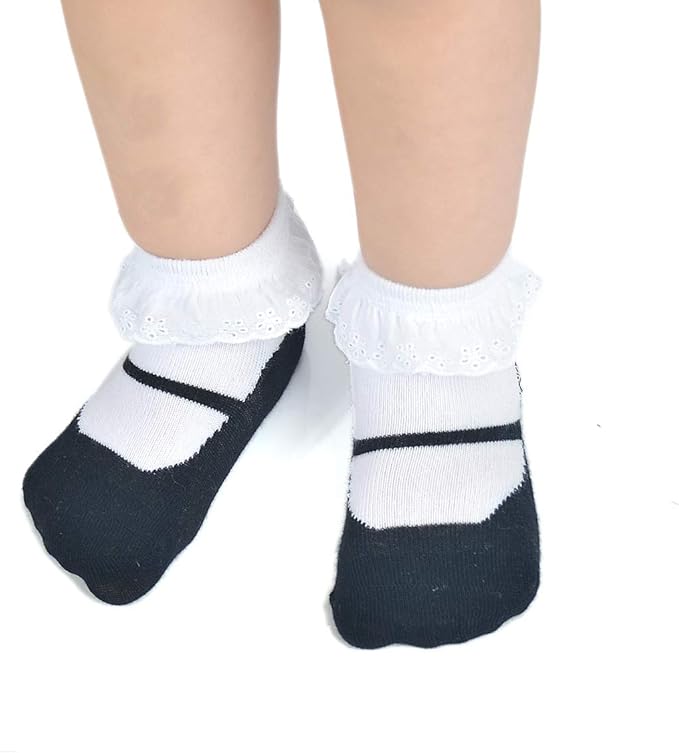 EPEIUS Unisex Baby Girls Boys Non-Slip Socks (Set of 6)