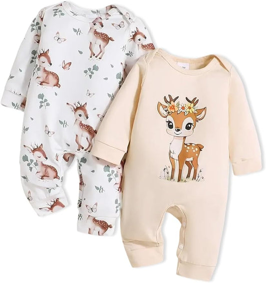 Newborn Baby Girl Clothes Fall Winter Outfits Infant Jumpsuit Letter Print Romper Coming Home Outfit 2Pcs Set
