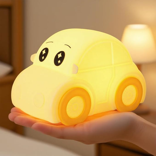 Car Night Light for Kids, Color Changing+Dimmable+1800mAh Rechargeable+Timer+Silicone, Squishy Touch Toddler Night Light, Novelty Nursery Nightlight for Kids Room, Funny Gifts, Boys, Girls, Baby