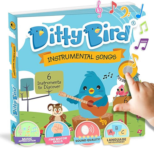 Ditty Bird Musical Books for Toddlers | Fun Instruments & Nursery Rhyme Book | Sing- Along Talking Books | Children's Interactive Toddler Books for 1 Year Old to 3 Year Olds | Sturdy Baby Sound Books
