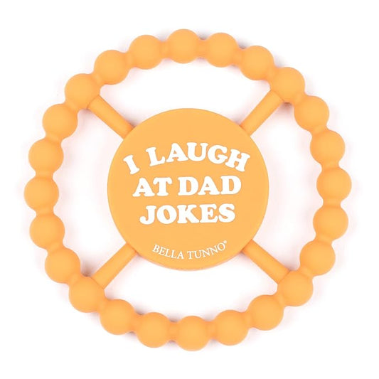 Baby Teether by Bella Tunno, Silicone Teethers for Babies 3-6 months, 6-12 months, Baby Toys, Pacifier, Teething Relief, Boys, Girls, I Laugh At Dad Jokes