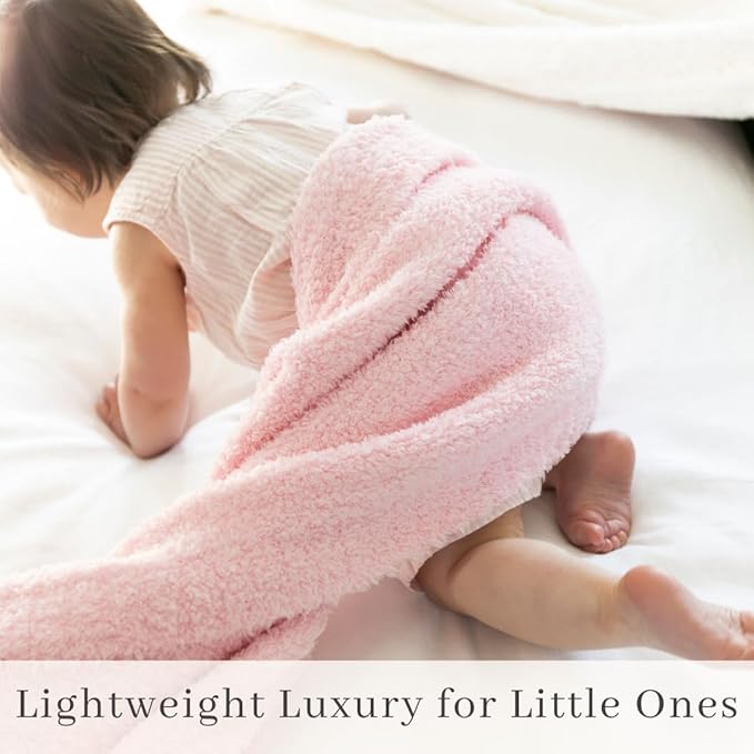 SARANONI Bamboni Luxury Baby Blanket (Light Pink, Mini 15" x 20")