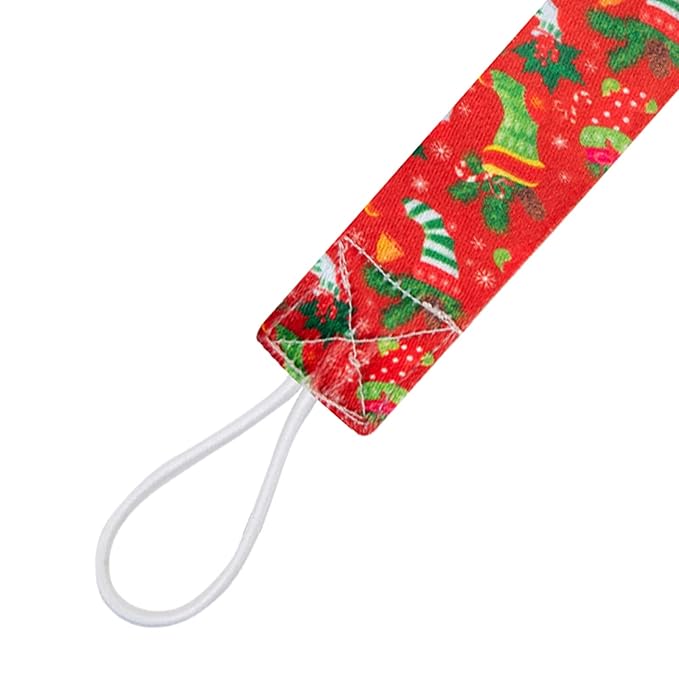 Babygoal Christmas Pacifier Clips, 6 Pack Binky Paci Holder and Leash for Boys and Girls Fits for Most Pacifier, Binkie Styles & Baby Teethers & Toys and Xmas Gift 6PB11