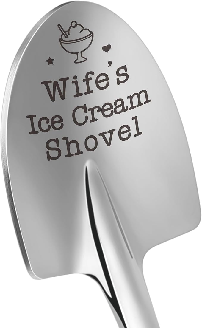 Mothers Day Wife Birthday Gifts for Wife Wifey Mom Grandma Gift Her Women Funny Wife's Ice Cream Shovel Scoops for Anniversary Wedding Presents, Romantic I Love You My Wife from Husband