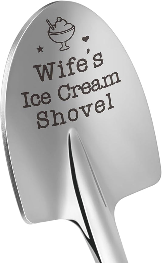 Mothers Day Wife Birthday Gifts for Wife Wifey Mom Grandma Gift Her Women Funny Wife's Ice Cream Shovel Scoops for Anniversary Wedding Presents, Romantic I Love You My Wife from Husband