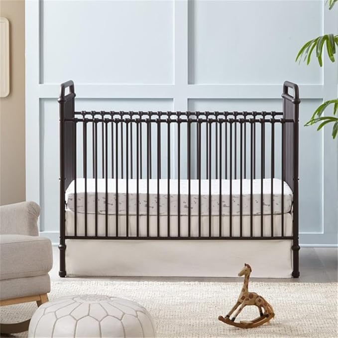 Namesake Abigail 3-in-1 Convertible Metal Crib in Vintage Iron, Greenguard Gold Certified