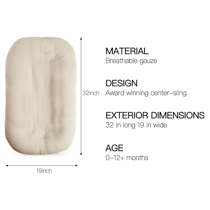 Baby Lounger - Snuggle Cozy Me Infant Lounger for Newborns | Breathable & Soft, Portable Awake-Time Pad, Essential Baby Gift (Lounger Cover Included)