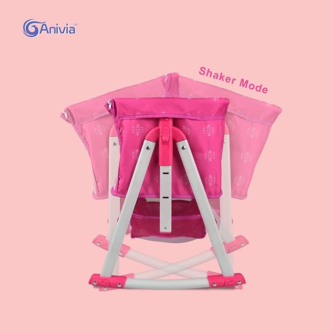 ANIVIA Doll Bed Furniture 2 Function Toy, Doll Bed and Doll Swings Together for 18 inches Baby Dolls, Baby Doll Crib with Bottom (DP601PINK)