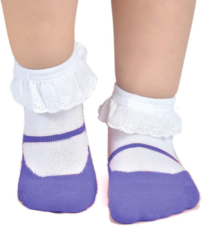 EPEIUS Unisex Baby Girls Boys Non-Slip Socks (Set of 6)