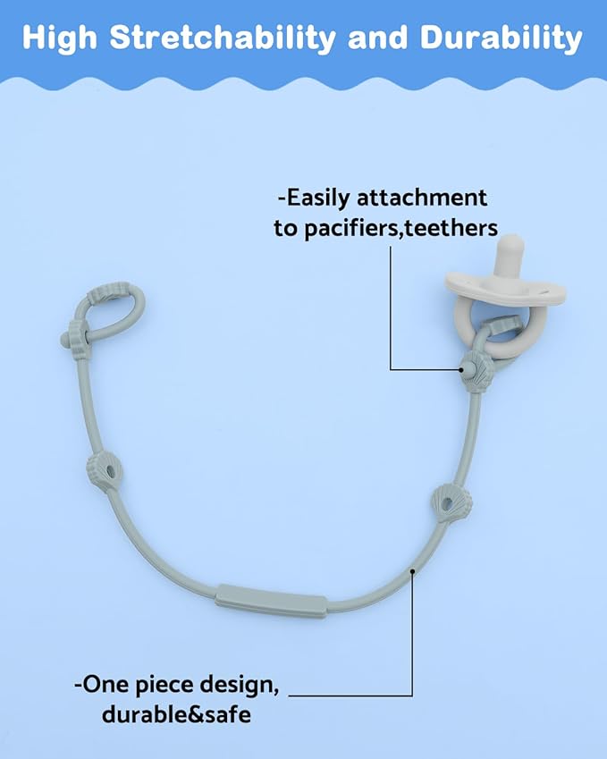 ALVABABY Silicone Toy Strap for Baby Boy Girl Smoother Clips Bottle High Chair Car Seat Travel 4 Pack 4GJL03A
