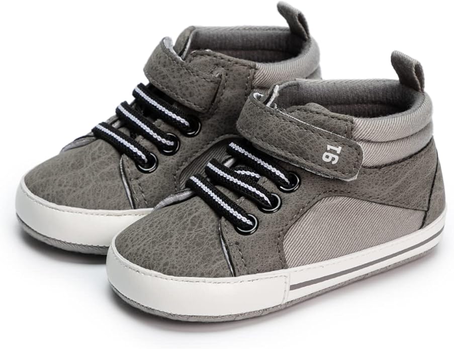 CENCIRILY Baby Boys Girls High Top Sneakers Soft Soles Anti Skid Infant Ankle Shoes Toddler Prewalker First Walking Crib Shoes