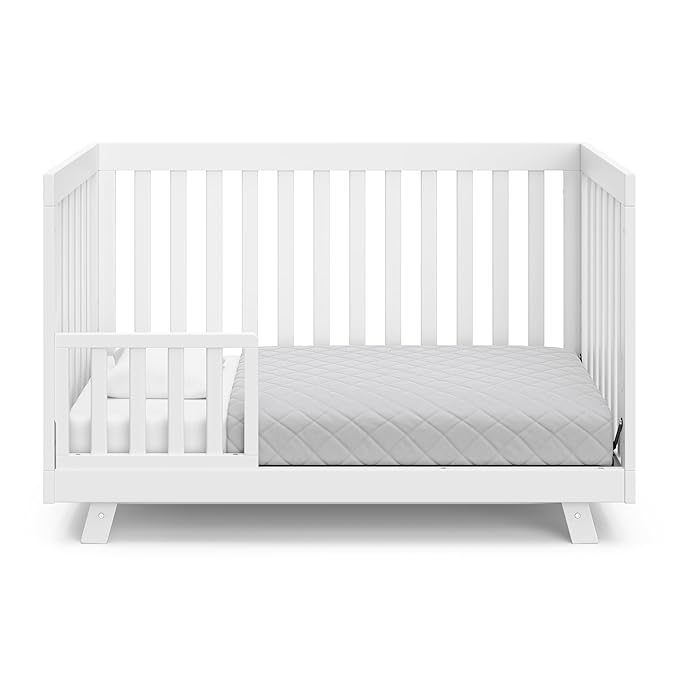 Storkcraft Beckett Convertible Crib (White) – Converts from Baby Crib to Toddler Bed and Daybed, Fits Standard Full-Size Crib Mattress, Adjustable Mattress Support Base
