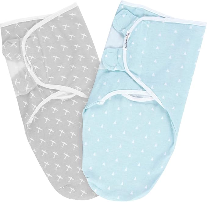 BaeBae Goods Swaddle Blanket, Adjustable Infant Baby Swaddling Wrap Set of 4, Baby Swaddling Wrap Blankets for Boys and Girls Made in Soft Cotton (0-3 Months, Black Bicycles)