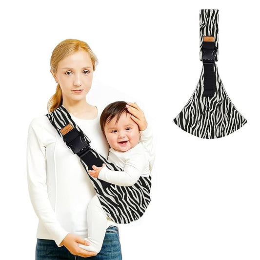 Baby Sling Carrier,Baby Carrier Newborn to Toddler,Adjustable and Lightweight Toddler Carrier(10-30lbs),Baby Sling with Safety Buckle(Cloth,Zebra)