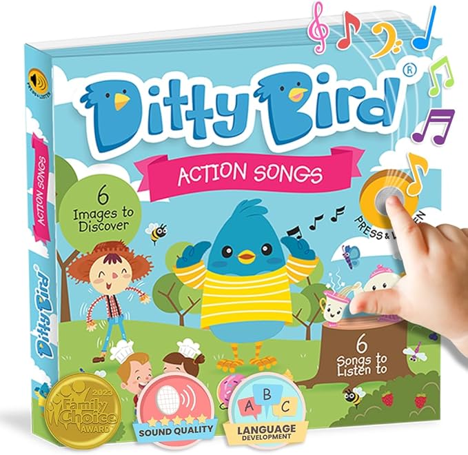 Ditty Bird Musical Books for Toddlers | Fun Children's Nursery Rhyme Book | I’m a Little Teapot Book with Sound | Interactive Toddler Books For 1 Year Old to 3 Year Olds | Sturdy Baby Sound Books
