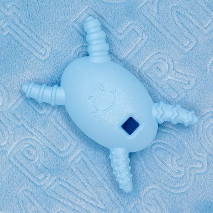 The Official Molar Magician Baby Teether - Freezable Molar Teething Toy for Baby, Infant & Toddler - Made in The USA - Sensory Toy 3-12, up to 18 Months, Blue