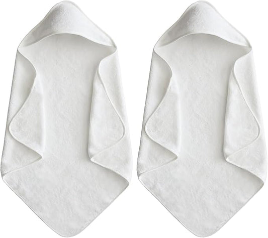 Baby Hooded Towels 31.5 * 31.5" Bath Towel for Newborn Toddler Infant Shower Gifts Ultra Absorbent Soft Bathrobe Blanket Boys and Girls (Snow-White)