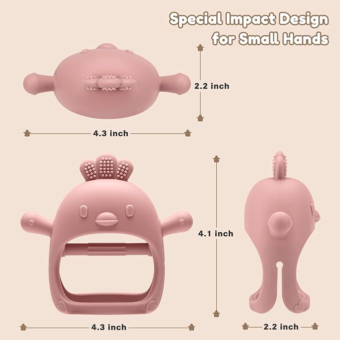 Baby Teething Toys for 0-6 6-12 Months, Never Drop Infant Teether Teething Mitten Toys for 0 3 6 9 12 Months, Newborn Soothing Teething Toy Gifts for 1 One Year Old Baby Boys Girls