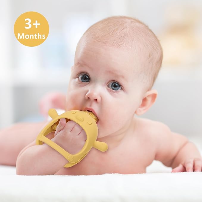 Socub 2 Pack Silicone Baby Teether Toys for Infants 3-6 6-12 Months, BPA Free Anti-Drop Silicone Mitten Teething Toy, Baby Chew Toys for Sucking Needs, Newborn Essentials & Baby Shower Gifts Girls