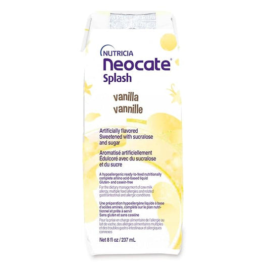 Nutricia Neocate Splash - Ready-to-Feed Hypoallergenic, Amino Acid-Based Toddler and Junior Formula - Vanilla - 8 fl oz (Case of 27)