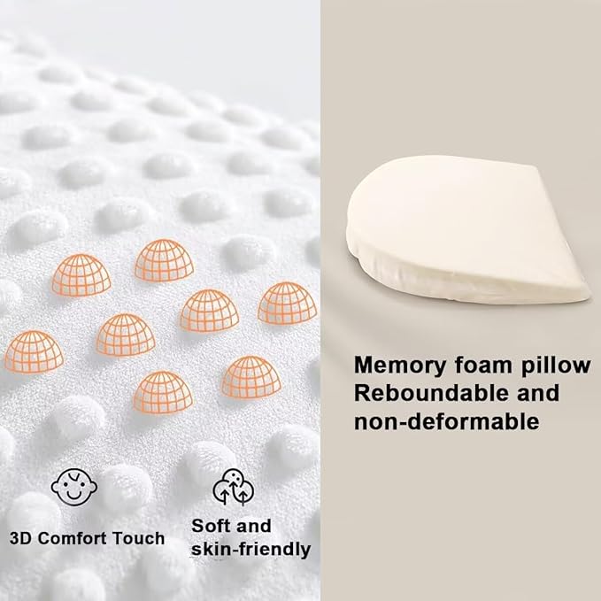 Sleeping Pillow for Newborn Breathable Wedge Prevents Spit Pillow Incline Help Reduce Side Sleeping Stress